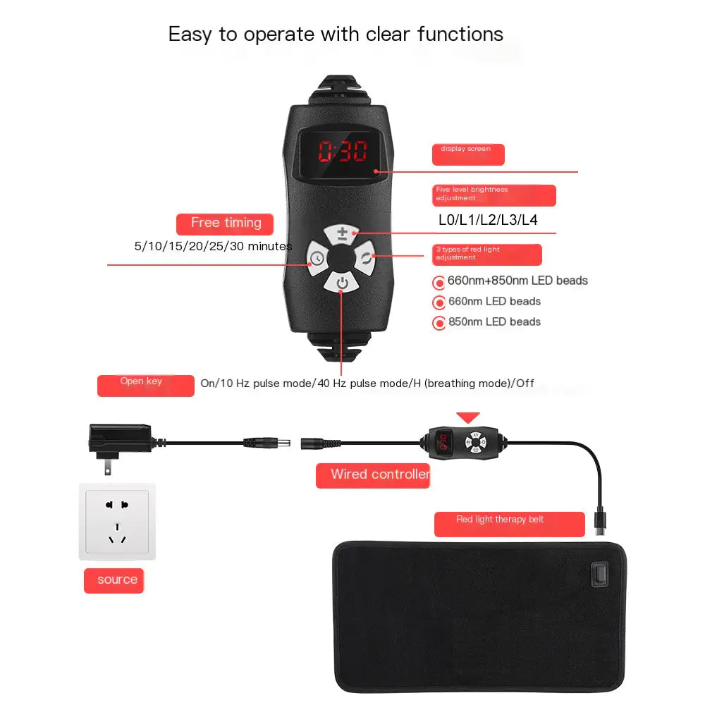 LED Infrared Light Therapy Heating Belt